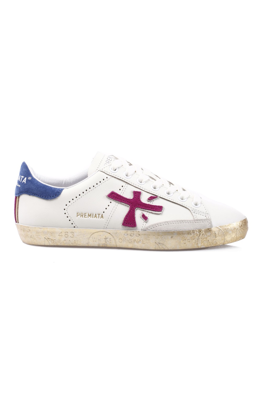 shop PREMIATA Saldi Scarpa: Premiata sneakers "Steven" dalla tomaia in pelle bianca.
Logo in suede color fucsia e il talloncino in suede color celeste. Arricchito dagli inserti in suede color grigio e dal fondo color avorio.
Altezza Suola 2,2 cm.
Fusbet interno 25,4 cm.
Suola: 100% Gomma.
Tomaia: 100% Pelle di vitello.
Fodera: 100% Pelle di capra.
Fabbricata in Vietnam.. STEVEND-6191 number 7598767